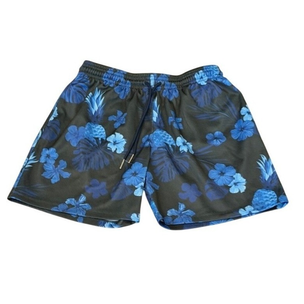 Pristine THE DRIP‎ SHOP Midnight Hibiscus Mesh Shorts Kids Size M (8-10)